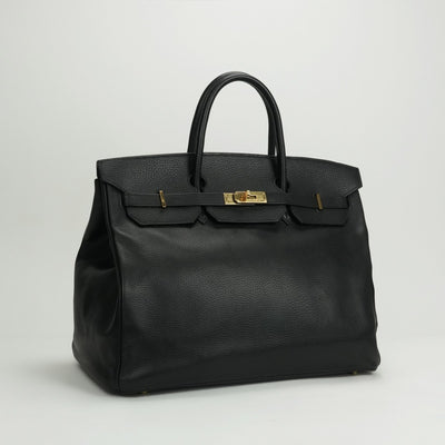 HERMES HERMES Birkin 40 Birkin 40 Bag, tote bag, Ardennes, noir, black, gold fittings