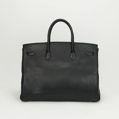 HERMES HERMES Birkin 40 Birkin 40 Bag, tote bag, Ardennes, noir, black, gold fittings
