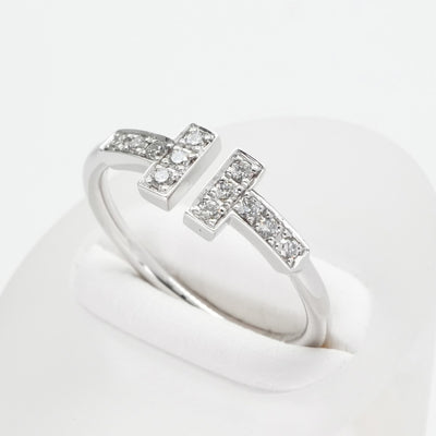 ティファニー TIFFANY&Co. ワイヤー リング Tワイヤー 18K ホワイトゴールド ティファニー T リング 指輪 750WG シルバー ダイヤモンド 　ホワイトゴールド