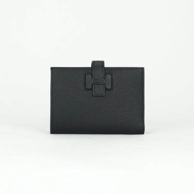 エルメス HERMES ニューパッサン ニューHパッサン 財布 二つ折り財布 ミニ財布 ミニウォレット エプソン ノワール ブラック 黒 ゴールド金具 ヴォーエプソン