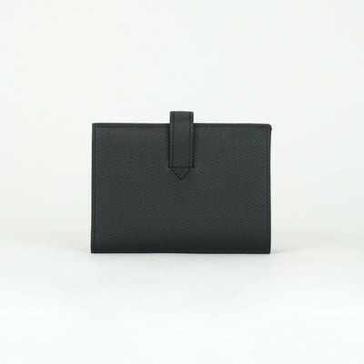エルメス HERMES ニューパッサン ニューHパッサン 財布 二つ折り財布 ミニ財布 ミニウォレット エプソン ノワール ブラック 黒 ゴールド金具 ヴォーエプソン