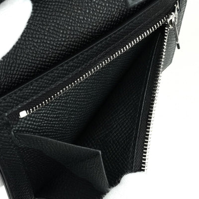 エルメス HERMES ニューパッサン ニューHパッサン 財布 二つ折り財布 ミニ財布 ミニウォレット エプソン ノワール ブラック 黒 ゴールド金具 ヴォーエプソン