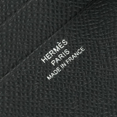 エルメス HERMES ニューパッサン ニューHパッサン 財布 二つ折り財布 ミニ財布 ミニウォレット エプソン ノワール ブラック 黒 ゴールド金具 ヴォーエプソン