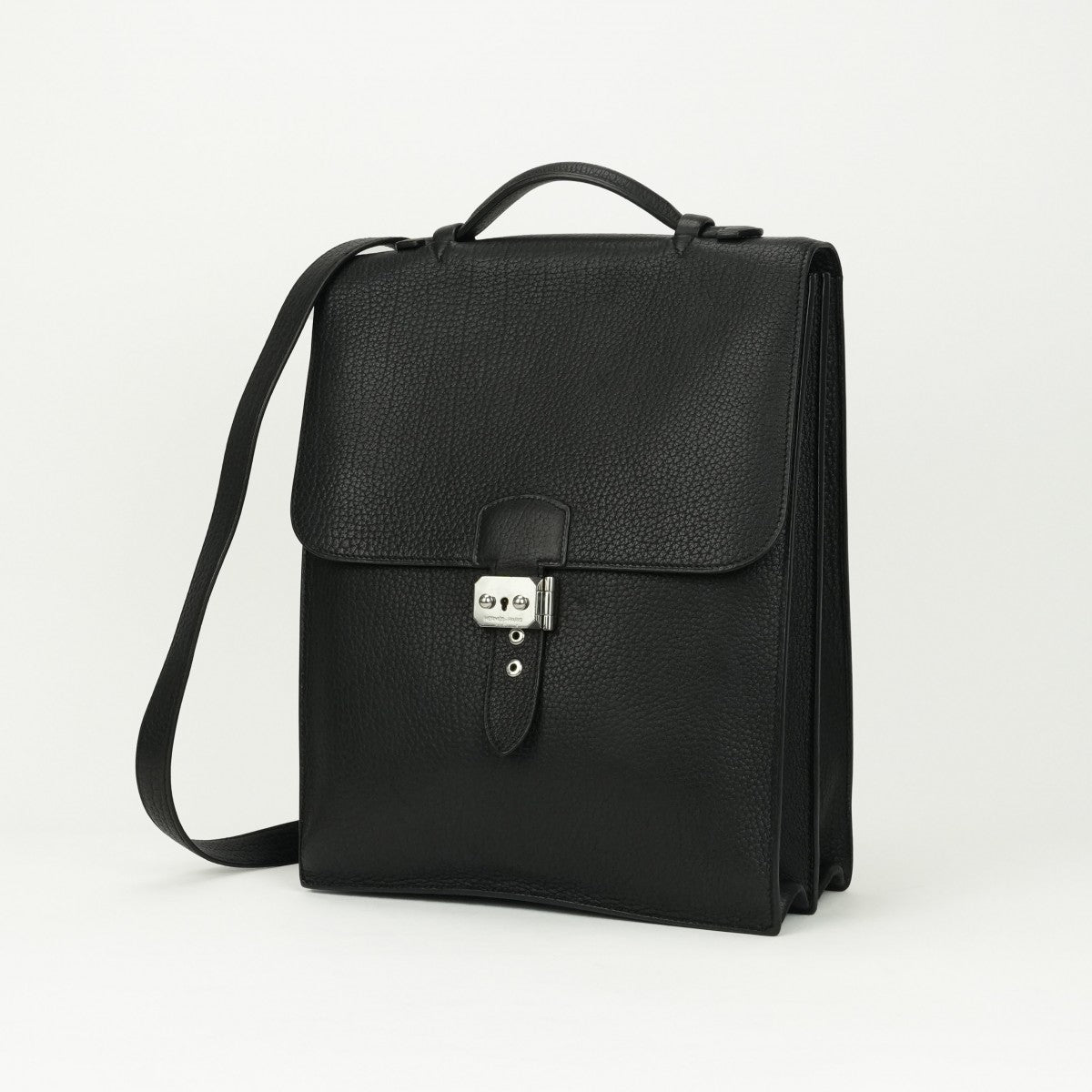 エルメス HERMES サックアデペッシュDPLG サックアデ ペッシュ DPLG バッグ ショルダーバッグ フィヨルド ノワール ブラック 黒 シルバー金具 ビジネスケース