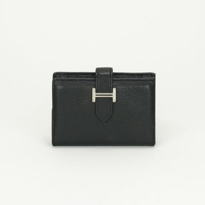 HERMES HERMES Bearn mini Bearn Mini Wallet Bifold Wallet Mini Wallet Mini Wallet Chevre Noir Black Silver Hardware