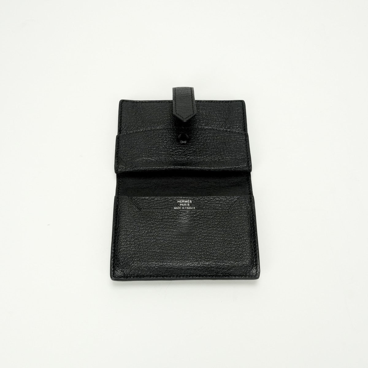 HERMES HERMES Bearn mini Bearn Mini Wallet Bifold Wallet Mini Wallet Mini Wallet Chevre Noir Black Silver Hardware