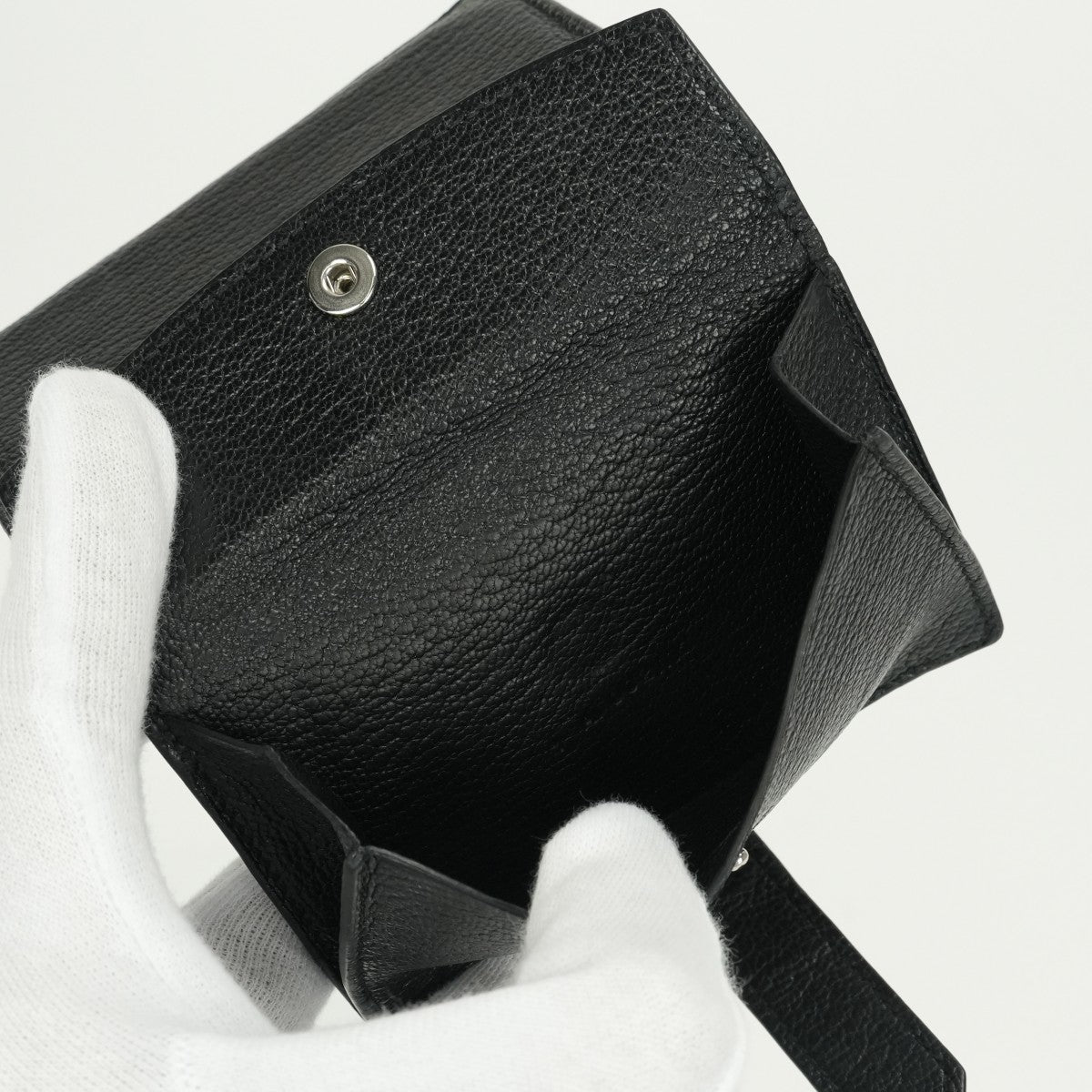 HERMES HERMES Bearn mini Bearn Mini Wallet Bifold Wallet Mini Wallet Mini Wallet Chevre Noir Black Silver Hardware