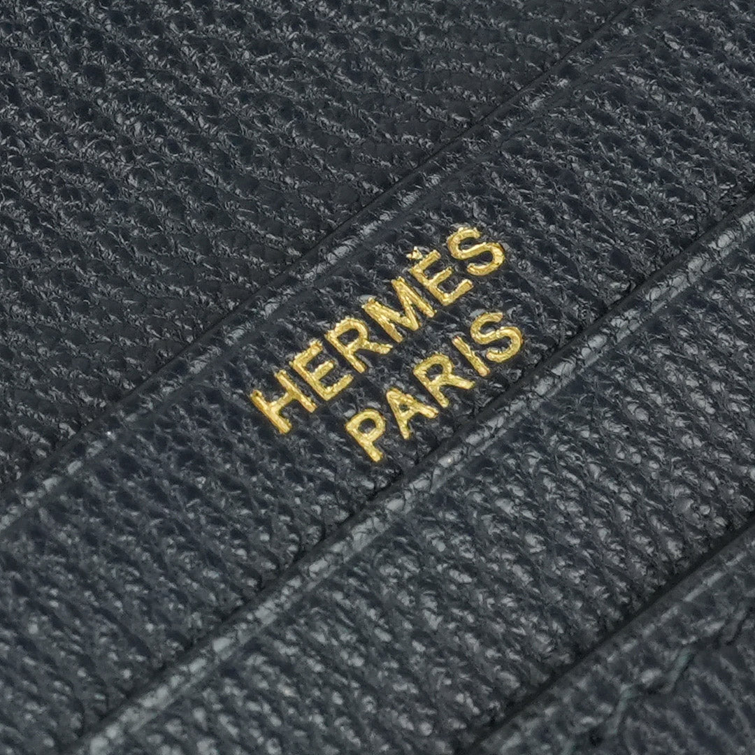 エルメス HERMES ベアンスフレ ベアン スフレ 財布 長財布 ロングウォレット アリゲーター クロコダイル ブルーマリン ネイビー 紺 ゴールド金具 エキゾチック