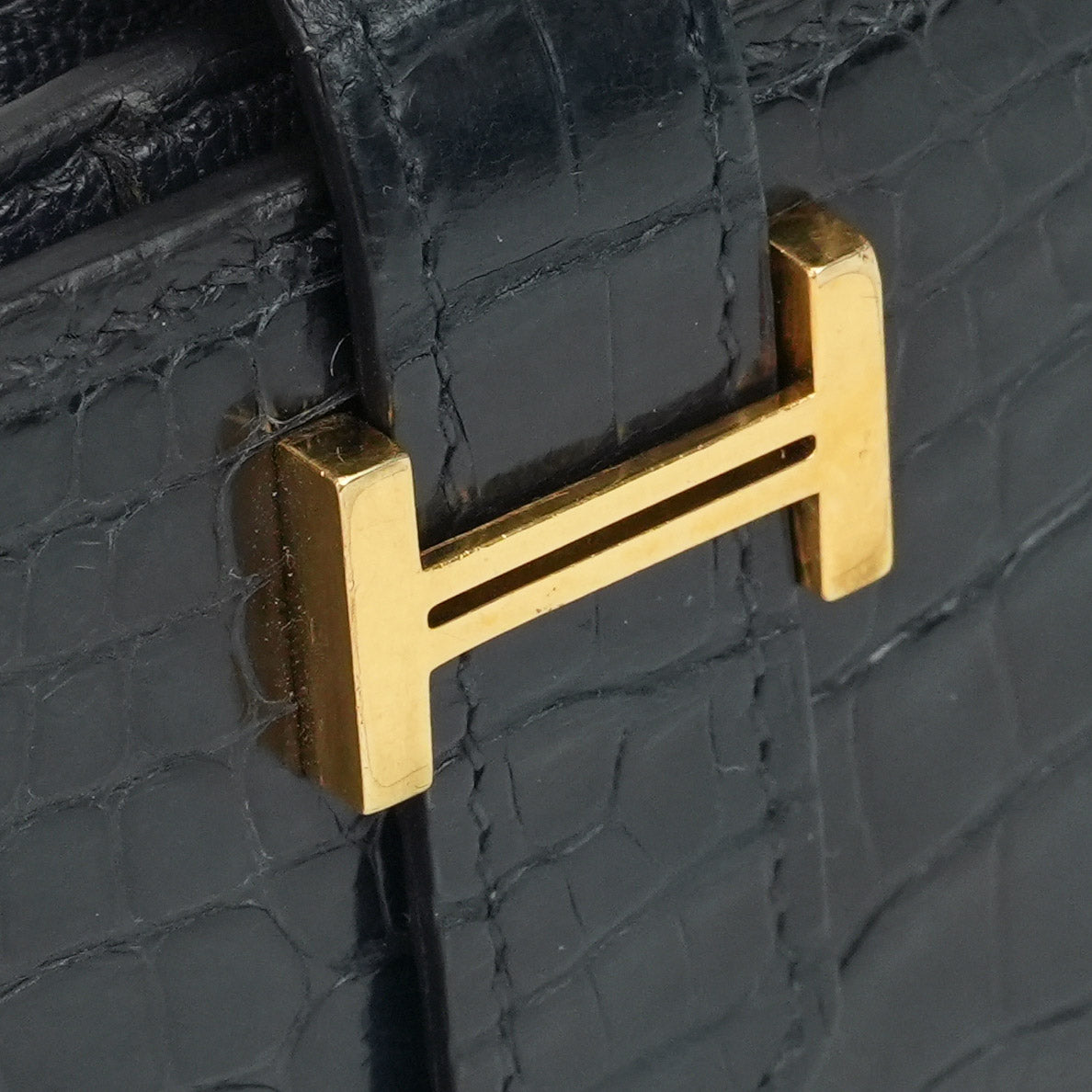 エルメス HERMES ベアンスフレ ベアン スフレ 財布 長財布 ロングウォレット アリゲーター クロコダイル ブルーマリン ネイビー 紺 ゴールド金具 エキゾチック