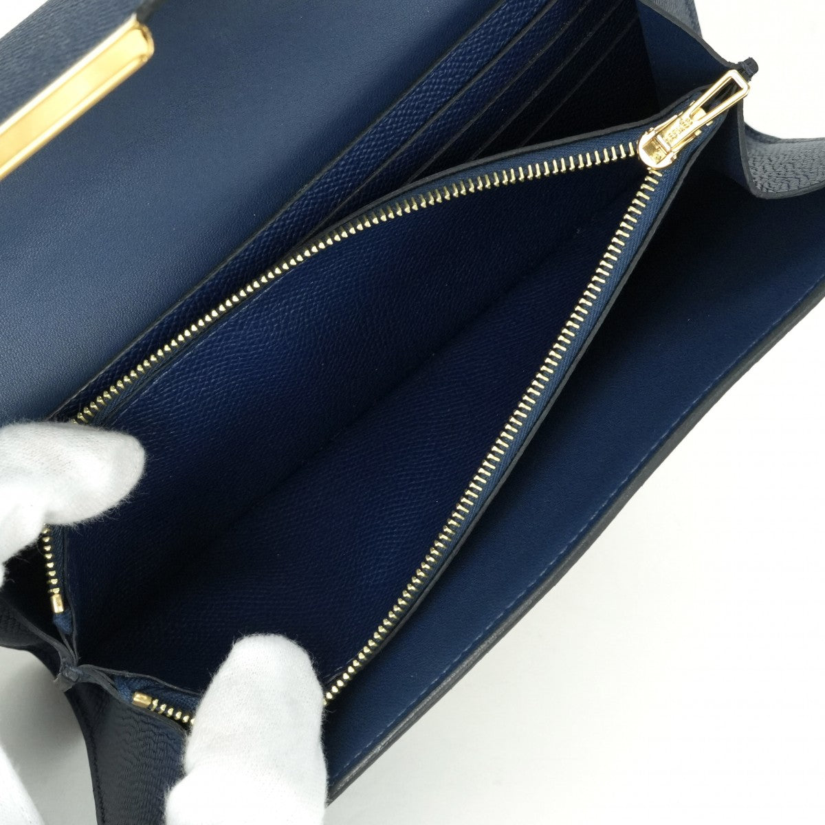 エルメス HERMES コンスタンスロングトゥーゴー コンスタンスロング トゥーゴー 財布 長財布 ロングウォレット エプソン ブルーネイビー ブルー ネイビー 青 紺 ゴールド金具 ヴォーエプソン