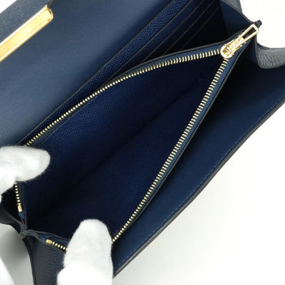 エルメス HERMES コンスタンスロングトゥーゴー コンスタンスロング トゥーゴー 財布 長財布 ロングウォレット エプソン ブルーネイビー ブルー ネイビー 青 紺 ゴールド金具 ヴォーエプソン