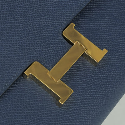 エルメス HERMES コンスタンスロングトゥーゴー コンスタンスロング トゥーゴー 財布 長財布 ロングウォレット エプソン ブルーネイビー ブルー ネイビー 青 紺 ゴールド金具 ヴォーエプソン