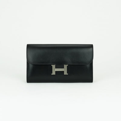 エルメス HERMES コンスタンスロング コンスタンス ロング 財布 長財布 ロングウォレット ボックスカーフ ノワール ブラック 黒 シルバー金具