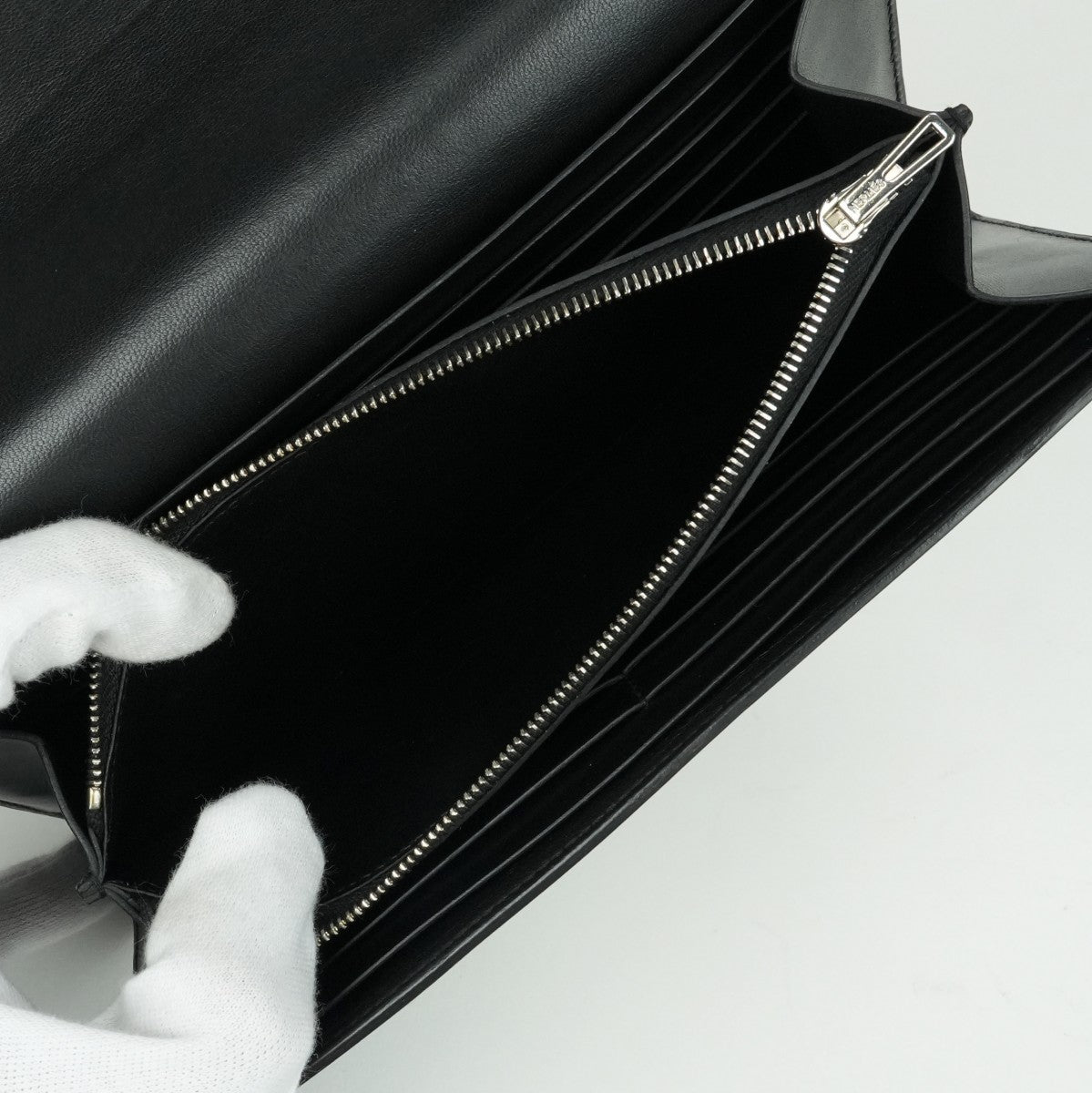 エルメス HERMES コンスタンスロング コンスタンス ロング 財布 長財布 ロングウォレット ボックスカーフ ノワール ブラック 黒 シルバー金具