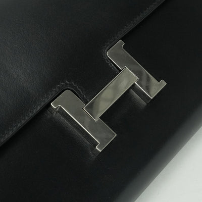 エルメス HERMES コンスタンスロング コンスタンス ロング 財布 長財布 ロングウォレット ボックスカーフ ノワール ブラック 黒 シルバー金具