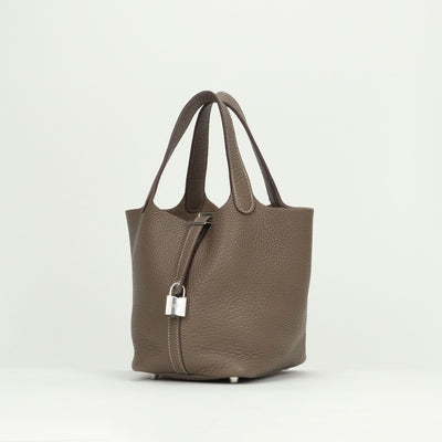 エルメス HERMES ピコタンロックPM ピコタンロック PM ピコタンロック18 バッグ トートバッグ トリヨンクレマンス エトゥープ グレージュ シルバー金具