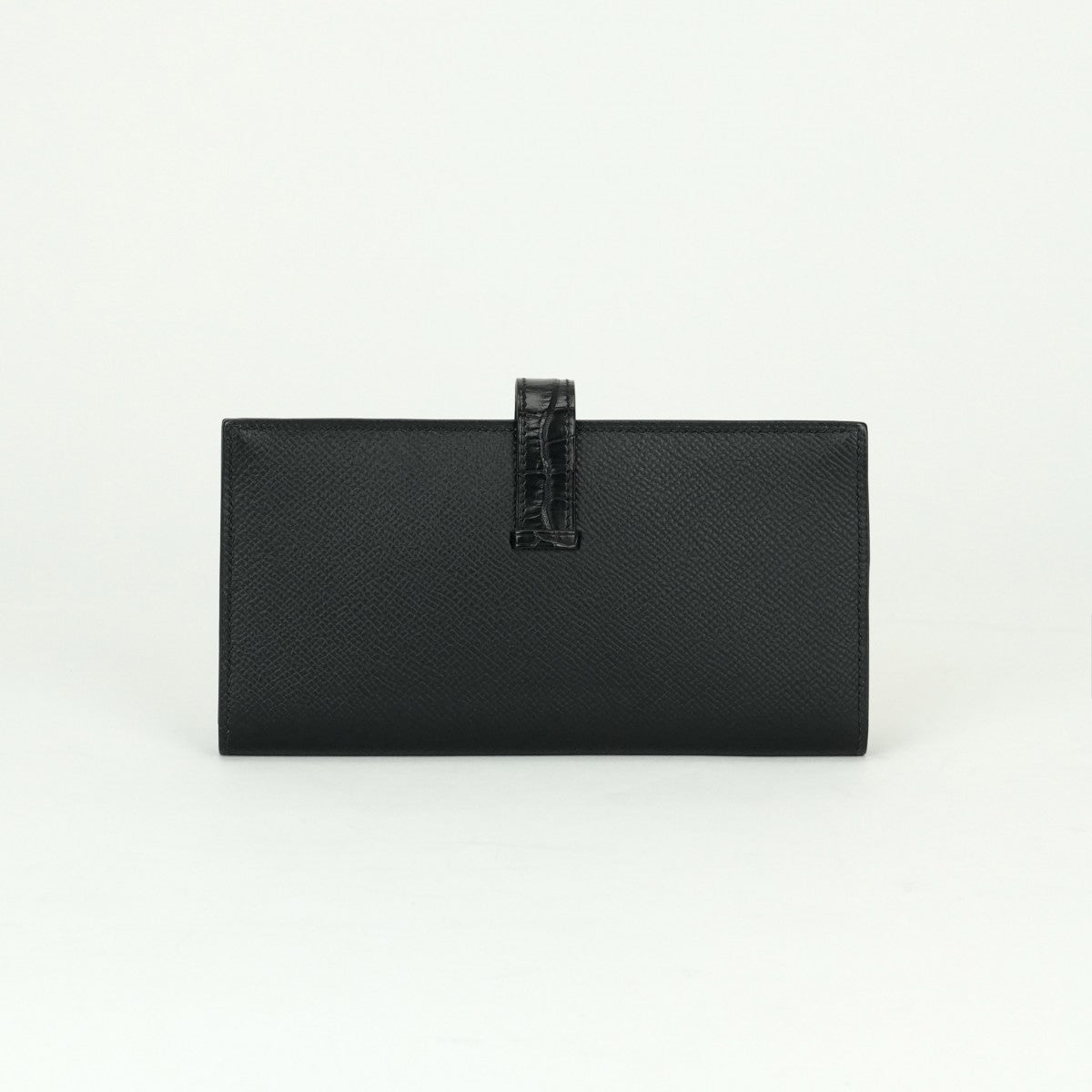 エルメス HERMES ベアンスフレタッチ ベアン スフレ タッチ 財布 長財布 ロングウォレット エプソン クロコダイル ノワール ブラック 黒 シルバー金具 ヴォーエプソン アリゲーター