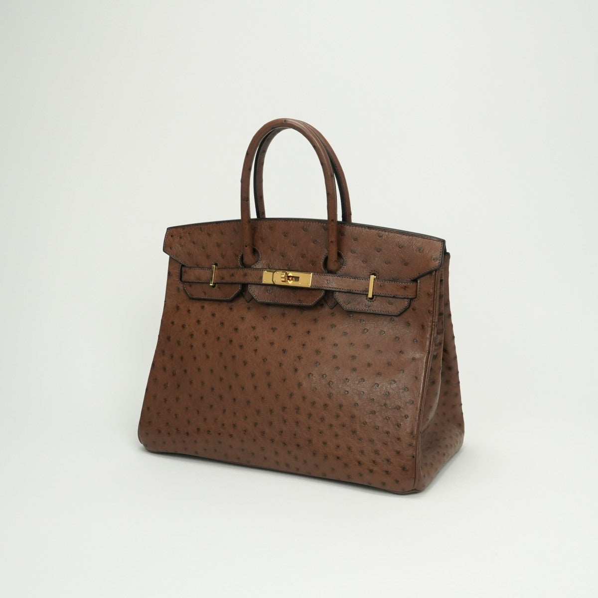 エルメス HERMES バーキン35 バーキン 35 バッグ トートバッグ オーストリッチ ブラウン Brown 茶 ゴールド金具 ハンドバッグ エキゾチック