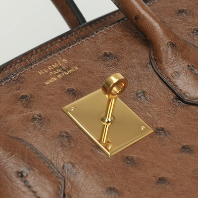 エルメス HERMES バーキン35 バーキン 35 バッグ トートバッグ オーストリッチ ブラウン Brown 茶 ゴールド金具 ハンドバッグ エキゾチック