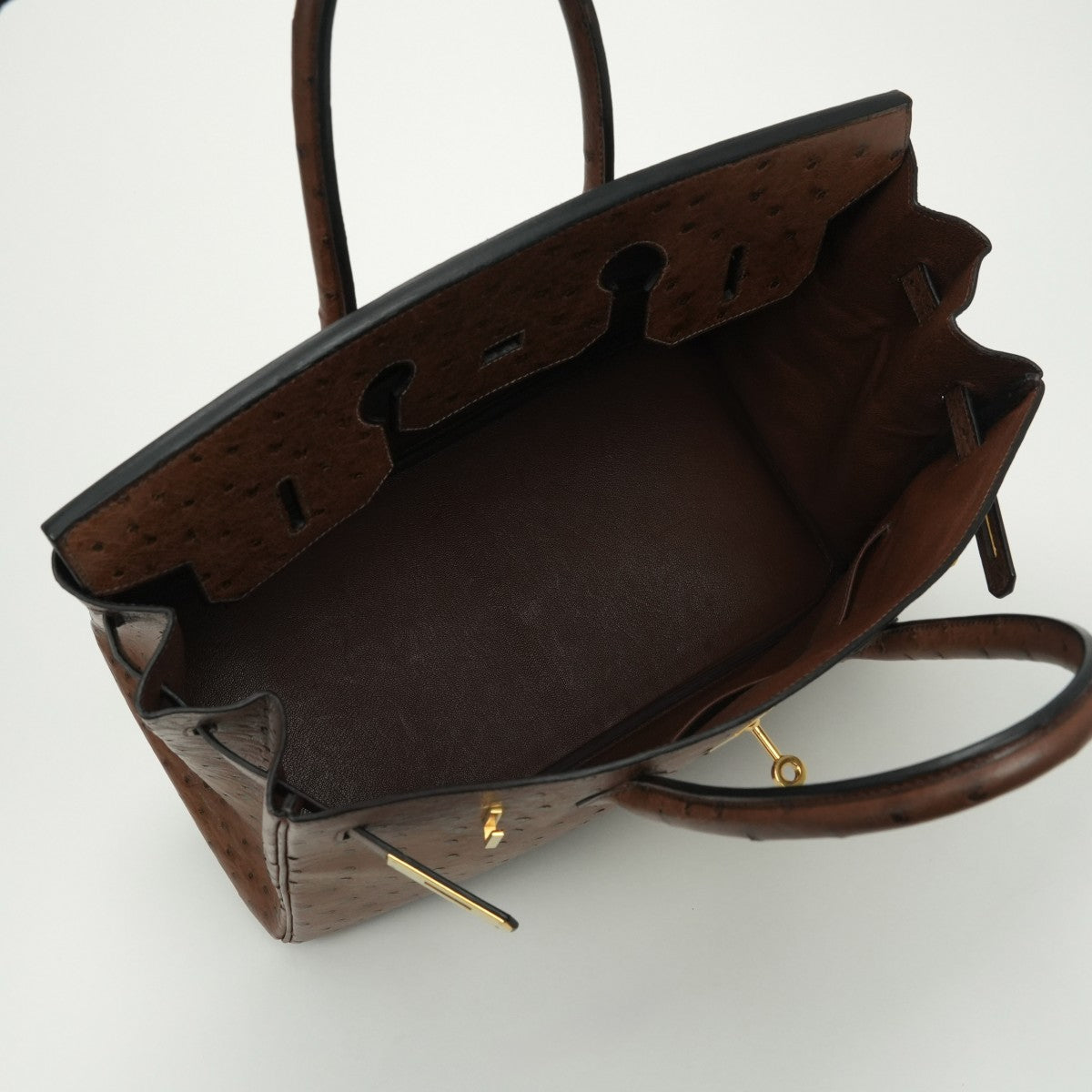 エルメス HERMES バーキン35 バーキン 35 バッグ トートバッグ オーストリッチ ブラウン Brown 茶 ゴールド金具 ハンドバッグ エキゾチック