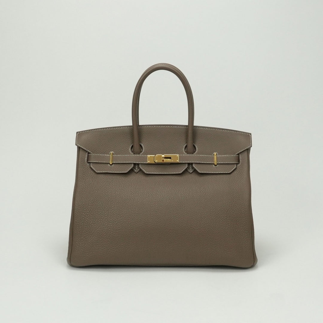 エルメス HERMES バーキン35 バーキン 35 バッグ トートバッグ トゴ エトゥープ Etoupe グレー ゴールド金具 トートバッグ エルメス HERMES バーキン35 バーキン 35 バッグ トートバッグ トゴ