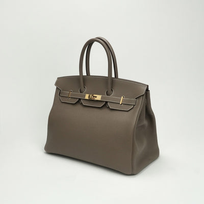 エルメス HERMES バーキン35 バーキン 35 バッグ トートバッグ トゴ エトゥープ Etoupe グレー ゴールド金具 トートバッグ