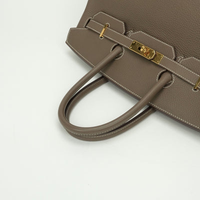エルメス HERMES バーキン35 バーキン 35 バッグ トートバッグ トゴ エトゥープ Etoupe グレー ゴールド金具 トートバッグ