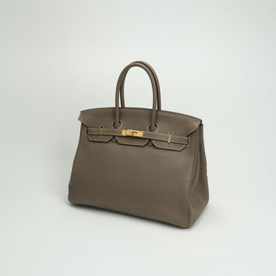 エルメス HERMES バーキン35 バーキン 35 バッグ トートバッグ トゴ エトゥープ Etoupe グレー Gray ゴールド金具 ハンドバッグ