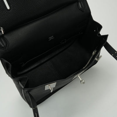 HERMES 爱马仕 Jypsiere 34 Jypsiere 34 包袋 单肩包 Taurillon Clemence Noir 黑色 银扣