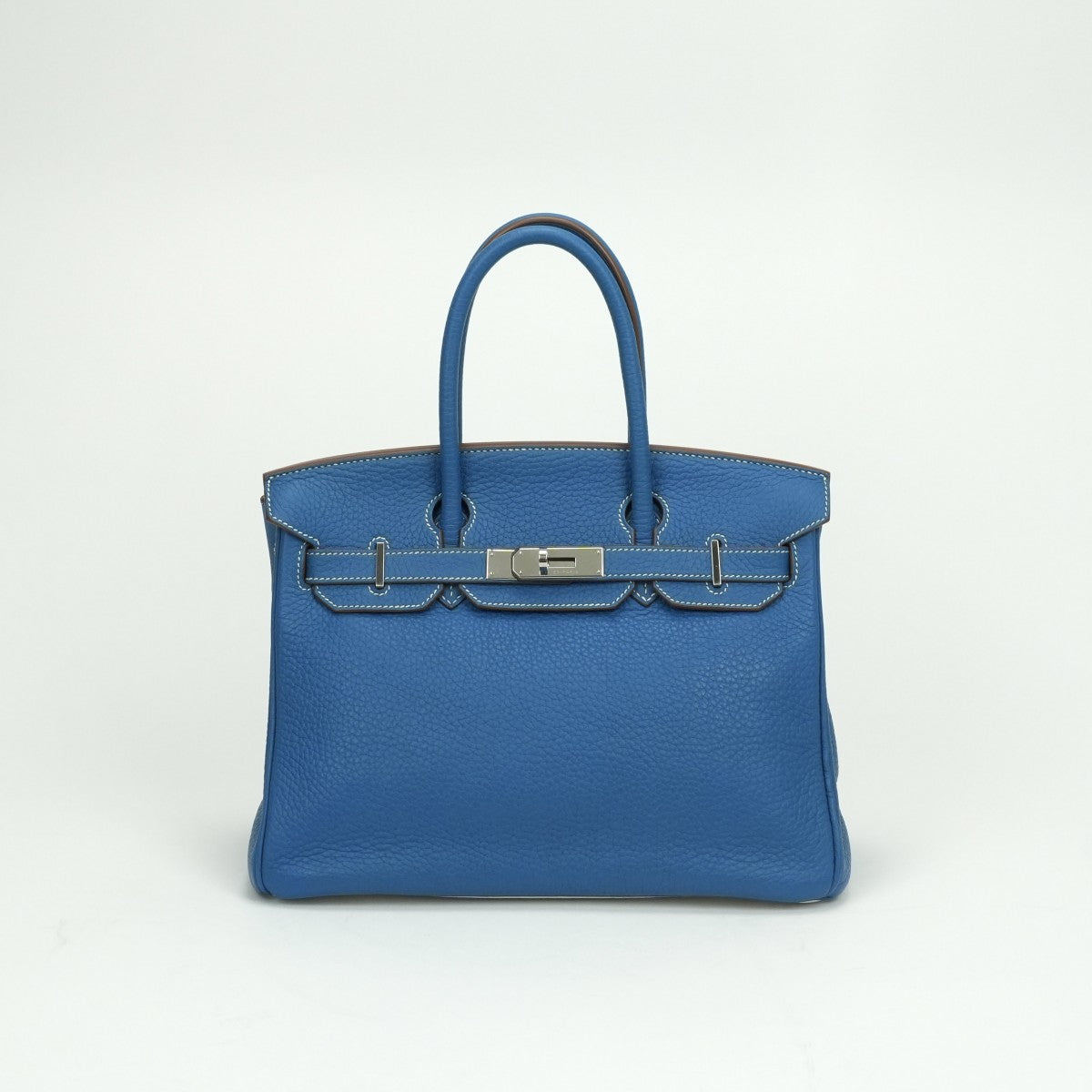 エルメス HERMES バーキン30 バーキン 30 バッグ トートバッグ トリヨンクレマンス ミコノス Mykonos ホワイト White ブルー blue 青 白 シルバー金具 バーキン トートバッグ バイカラー