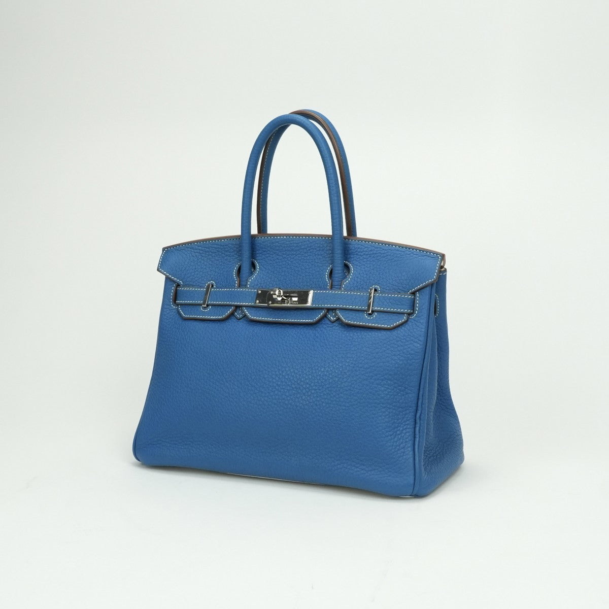 エルメス HERMES バーキン30 バーキン 30 バッグ トートバッグ トリヨンクレマンス ミコノス Mykonos ホワイト White ブルー blue 青 白 シルバー金具 バーキン トートバッグ バイカラー
