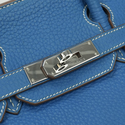 エルメス HERMES バーキン30 バーキン 30 バッグ トートバッグ トリヨンクレマンス ミコノス Mykonos ホワイト White ブルー blue 青 白 シルバー金具 バーキン トートバッグ バイカラー
