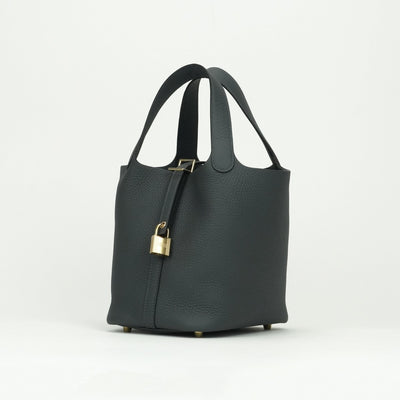HERMES HERMES Picotin lock PM Picotin lock PM Picotin lock 18 Tote bag Toryon Clemence Grimisti Grimisti Grey Gold hardware
