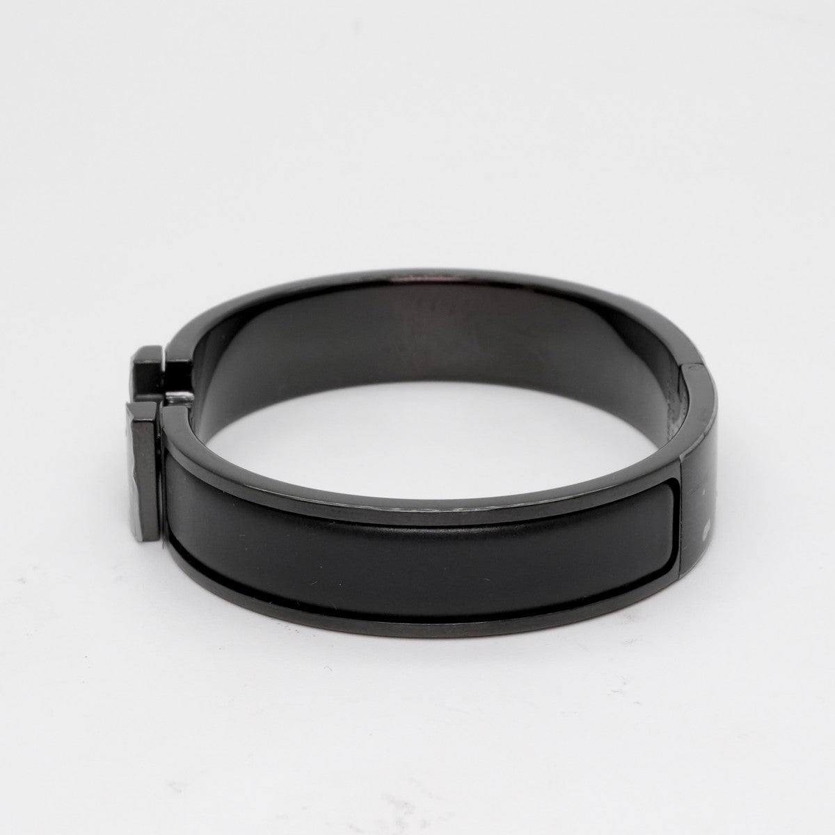 HERMES HERMES Click HH Bracelet Bangle Cuff Saw Black Bracelet Bangle
