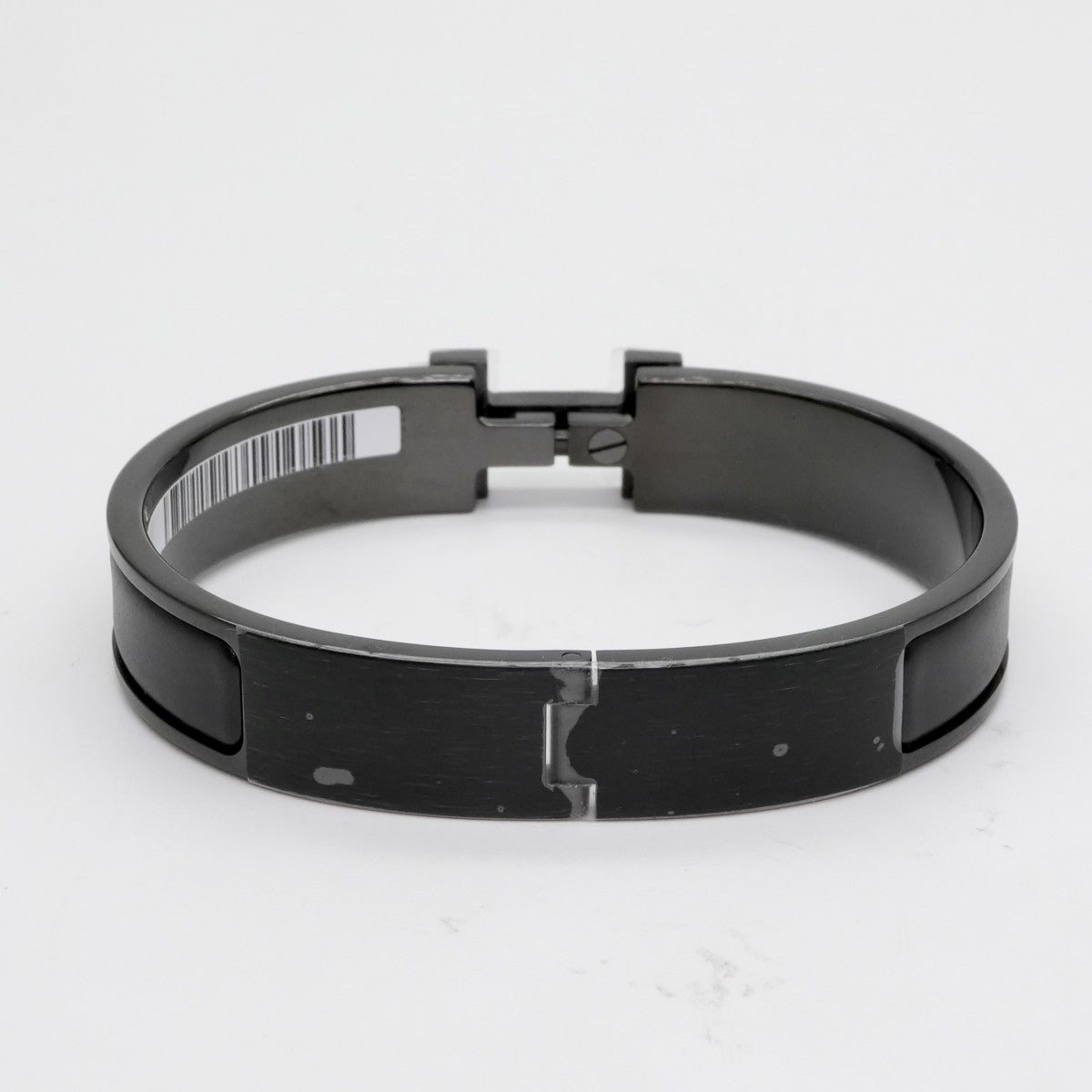 HERMES HERMES Click HH Bracelet Bangle Cuff Saw Black Bracelet Bangle