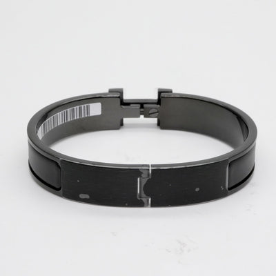 HERMES HERMES Click HH Bracelet Bangle Cuff Saw Black Bracelet Bangle