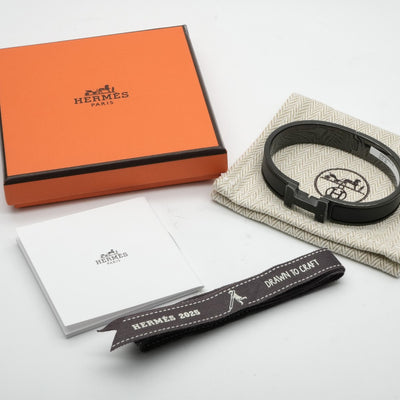 HERMES HERMES Click HH Bracelet Bangle Cuff Saw Black Bracelet Bangle