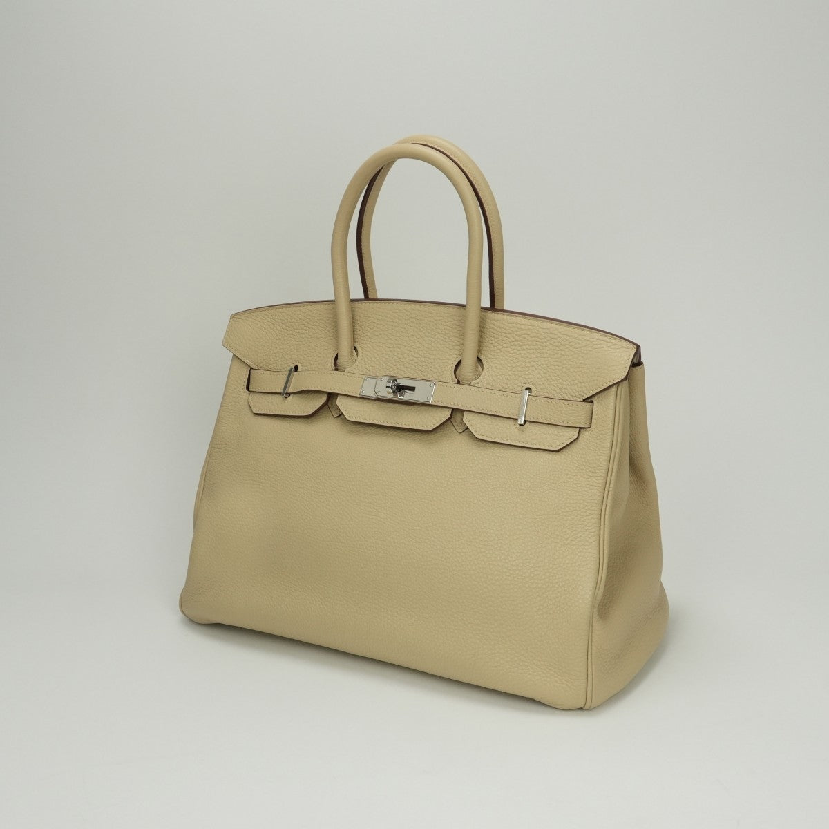 HERMES 爱马仕 Birkin 35 Birkin 35 Bag 托特包 Taurillon Clemence Parchemin Parchemin 米色 银色五金 手提包