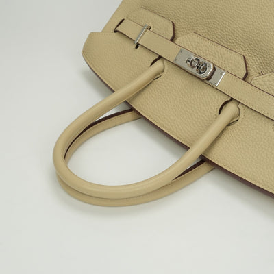 HERMES 爱马仕 Birkin 35 Birkin 35 Bag 托特包 Taurillon Clemence Parchemin Parchemin 米色 银色五金 手提包