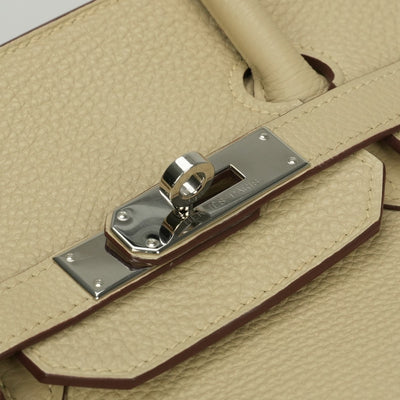 HERMES 爱马仕 Birkin 35 Birkin 35 Bag 托特包 Taurillon Clemence Parchemin Parchemin 米色 银色五金 手提包