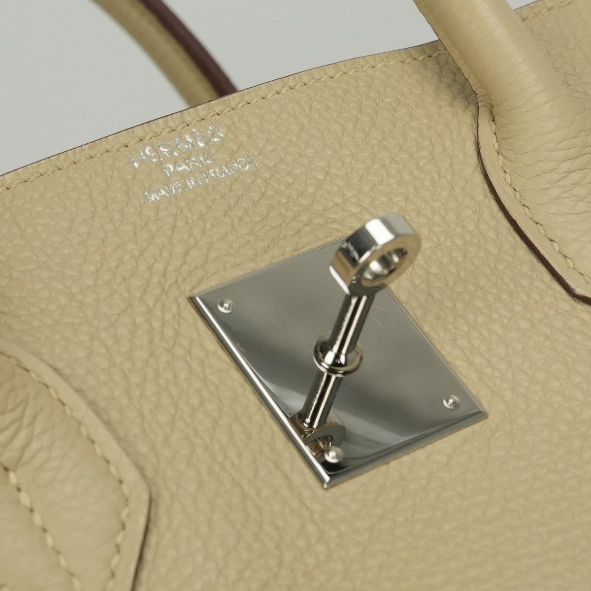 HERMES 爱马仕 Birkin 35 Birkin 35 Bag 托特包 Taurillon Clemence Parchemin Parchemin 米色 银色五金 手提包