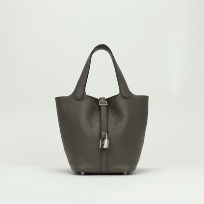 エルメス HERMES ピコタンロックPM ピコタンロック PM バッグ トートバッグ トリヨンクレマンス エタン Etain グレー gray シルバー金具