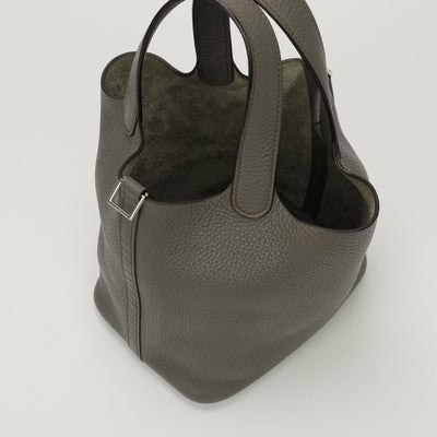エルメス HERMES ピコタンロックPM ピコタンロック PM バッグ トートバッグ トリヨンクレマンス エタン Etain グレー gray シルバー金具