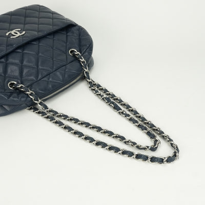 CHANEL 샤넬 Matelass? 가방, 토트 백, 캐비어 스킨, 파란색, 은색 피팅