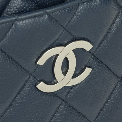 CHANEL 샤넬 Matelass? 가방, 토트 백, 캐비어 스킨, 파란색, 은색 피팅