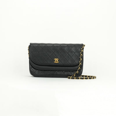 CHANEL 샤넬 Matelass? 가방 숄더백 램스 피부 검은 색 금 금속 피팅 CHANEL Matelass? Double flap 코코 마크
