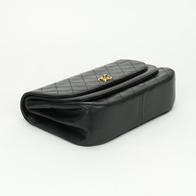 CHANEL 샤넬 Matelass? 가방 숄더백 램스 피부 검은 색 금 금속 피팅 CHANEL Matelass? Double flap 코코 마크