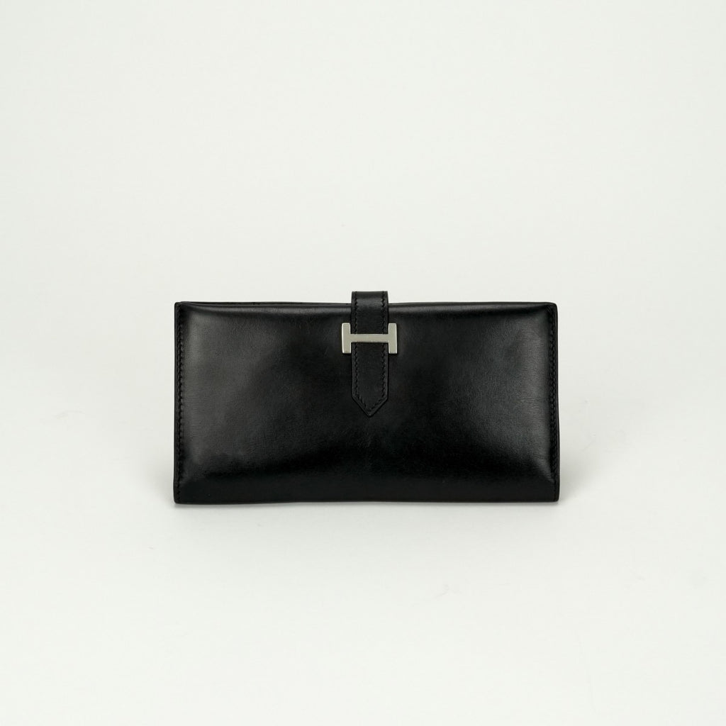 極美品✨ エルメス ベアンクラシック 長財布 ブラック　 シルバー金具 エルメス HERMES ベアンクラシック ベアン クラシック 財布 長財布