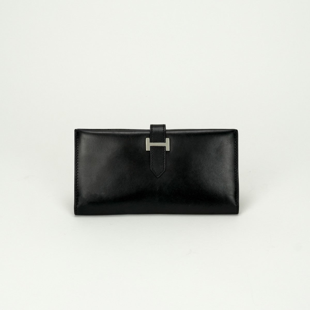 エルメス HERMES ベアンクラシック ベアン クラシック 財布 長財布 ロングウォレット ボックスカーフ ノワール ブラック BLACK 黒 シルバー金具