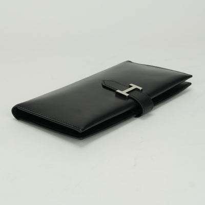 エルメス HERMES ベアンクラシック ベアン クラシック 財布 長財布 ロングウォレット ボックスカーフ ノワール ブラック BLACK 黒 シルバー金具